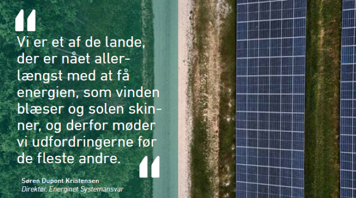 Billede af solceller og citat v/ Søren Dupont Kristensen