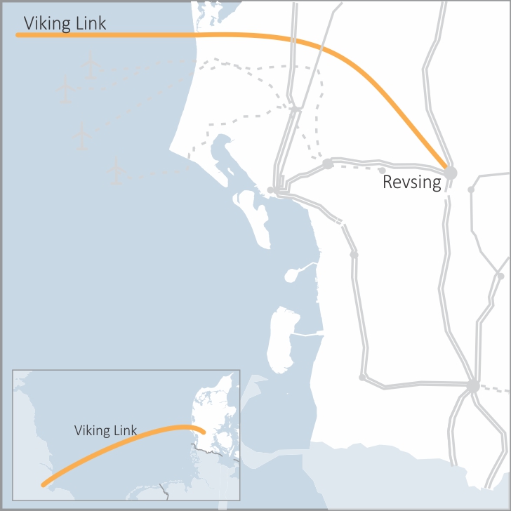 Kort over Viking Link-projektet